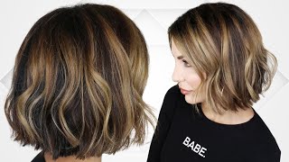 How To Style A Blunt Bob | Undone Textured Waves | Short Hair