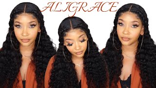 Make Your Closure Look Like A Frontal | 5X5 Deep Wave Wig Install Ft. Aligrace Hair