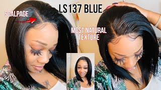 The Most Natural Texture 13"X7" Hd Invisible Fake Scalp Lace Wig  Ls137.Blue Ft. Ebonyline