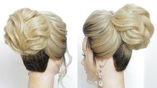 Bridal Updo Tutorial With High Bun. Wedding Hairstyles For Long Hair