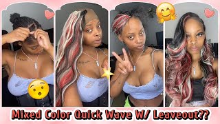 Amazing 3 Colors Mixed Quick Wave With Leave Out? Hair Transform On Natural 4C Hair #Elfinhair