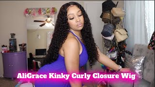 Aligrace Kinky Curly Wig Install (Ghost Bond Adhesive)