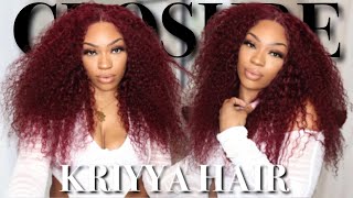 Beginner Friendly Wig Install? 99J Curly Closure Wig | Ft. Kriyya Hair