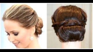 Jennifer Lawrence Inspired Hair Tutorial, Classic Updo, Easy Chignon Hairstyle, Wedding Hairstyle