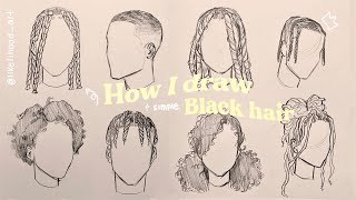 ✏️How I Draw Black Hairstyles (Simple)