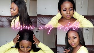 Quick 10 Minute Install / Best 4X4 Lace Closure Wig Install / South African Youtuber