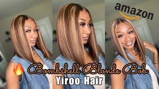 Beginner Friendly! | Blonde Bob Fake Scalp Closure Wig Install-Yiroo Hair