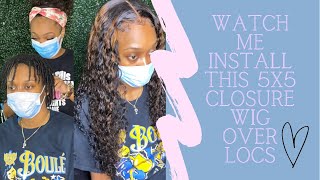 Watch Me Install This 5X5 Closure Wig Over Locs ✨