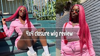 4X4 Custom Colored Pink Closure Wig | Ft Julia Hair
