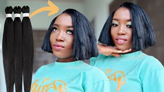 I Tried This Bob Hairstyle On My Natural Hair Using Braiding Extension, But It Tried Me Instead
