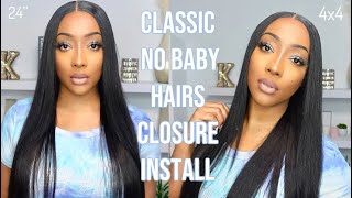 Watch Me Get This Wig Bone Straight! 4X4 Closure Wig Install & Review Ft. Aligrace Hair
