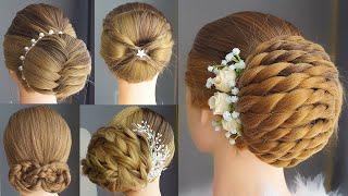 5 Elegant Bun Hairstyles For Wedding | Simple And Easy Hairstyles Long Hair