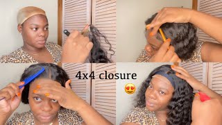 How To Install: A 4X4 Lace Front Closure Wig Ft. Bangjazz *Very Easy*  | Lucky Charm |