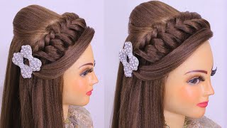 Simple Pretty Hairstyles L Fishtail Braid L Wedding Hairstyles L Open Hairstyles L Eid Hairstyles