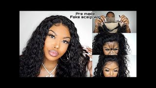 This Wig Is Lit! Pre Made Fake Scalp Glueless Loose Wave Wig   Premium Lace Wig