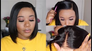 Short Bob Wig For Beginners |  Real Glueless Pre-Plucked & Bleached| Royalme"