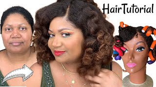 Flexi Rod *Natural Hair Wig Transformation* Watch Me Style Ft Hergivenhair #Naturalhairwig