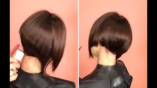 How To Cut Asymmetrical Graduated Bob Haircut Tutorial