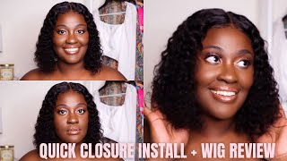 Glueless 4X4 Closure Wig Install Ft. Hairsofab Passion Wave Closure Wig + Hair Review | Mocajewels