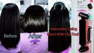 Hairstyles Using Short Bob Clip Tool | Trying Weird Hair Tool | Hairstyles Tutorial
