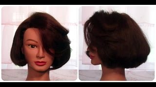How To: Cut Hair So It Curls Under With No Heat, Cut Classic Bob Undercut Layering Hair Tutorial