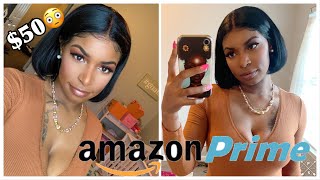 $50 Affordable Bob Lace Front Wig | Pre Plucked Human Hair Amazon Prime Wig | Jaja Hair