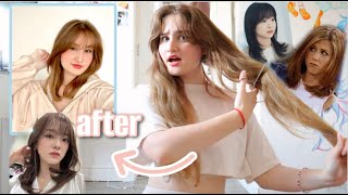 Cutting My Hair Short With Layers And Bangs (90S Style Glow Up)