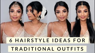 6 Hairstyle Ideas For Traditional Indian/Tamil Wedding Outfit | Saree & Lehnga Hairstyles | Nivii06
