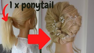 Quick & Easy Messy Updo - Prom Wedding Hairstyles