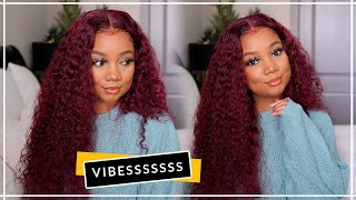 Perfection Y'All | Must Have Deep Wave 99J Burgundy Wig | West Kiss