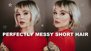 How To Style A French Bob *Short Messy Hair Tutorial* // @Immallorybrooke