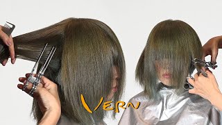 Unique And Creative Asymmetric Bob Haircut With Wispy / Layers And Highlights - Vern Hairstyles 56
