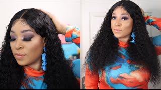 5 Mins  Beginner Friendly Curly Lace Closure Wig Install Ft Cranberry Hair