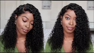 Natural Pre-Plucked Hairline Glueless Lace Front Wig: Deep Wave/Curly Wig  Ft  Lwigs