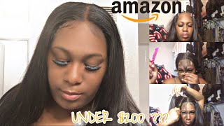 Installing Affordable Amazon 28 Inch 4X4 Straight Lace Closure Wig| Serwell Hair| Honest Review Pt.2