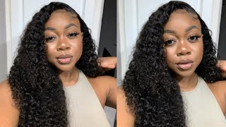 Amazing Quality Curly Wig! Glueless Pre-Plucked Lace Wig Install Ft West Kiss Hair