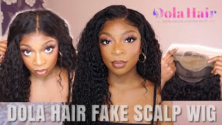 First Time Trying A Fake Scalp Wig Ft Dola Hair 20" Water Wave Wig