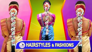 South Indian Wedding Bridal Hairstyles | Traditional Poola Jada | Sankranthi Festival  Hairstyles