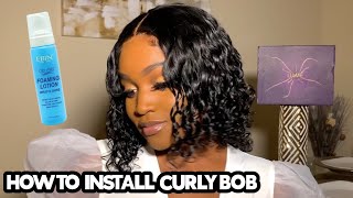 How To Install Your 4X4 Curly Bob Closure Wig At Home  Ft Luvme Hair