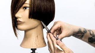 How To Cut A  Perfect Short Graduated Bob With A Line - Haircut Tutorial