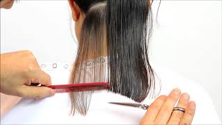 Learn How To Cut A Beautiful A-Line For A Long Bob Hairstyle Short Tutorial