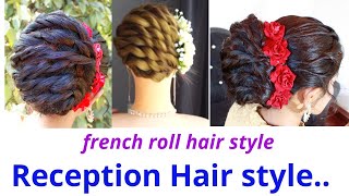 Easy French Roll Hairstyle Step By Step//Reception And Wedding Hairstyles//Malayalam//Saranya