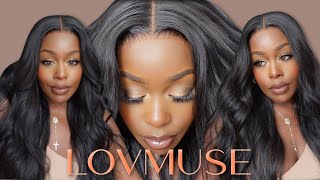 You Need This Wig! Very Natural 5'5 Glueless Bodywave Closure Wig! Shake & Go Style!  Lovmuse H