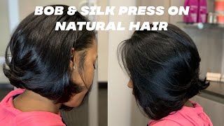 Salon Work| How To Do A Bob & Silk Press On Natural Hair