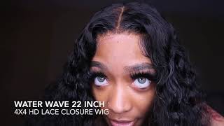 Water Wave 24 In 4X4 Hd Lace Closure Wig Ft @Elfin Hair ‍♀️ Installation Tutorial