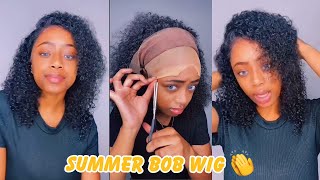 Thick Curly Bob Wig Prepluck Lace Front Wig Quick Install Tutorial! Ft. #Ulahair.