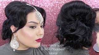 Easy Updo For Indian Wedding Guest And How To Place A Tikha | Gurp Dhaliwal
