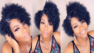 Must Have Human Hair Fiber Pixie Cut Wig For Black Woman