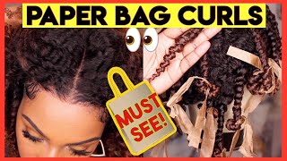 I Curled My Wig With A Paper Bag!  It'S Free & Easy! Balayage Coily T-Part Wig Is  A Must See