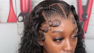 Braided Frontal Hairstyle W. Dramatic Baby Hairs! Ft Recool Hair